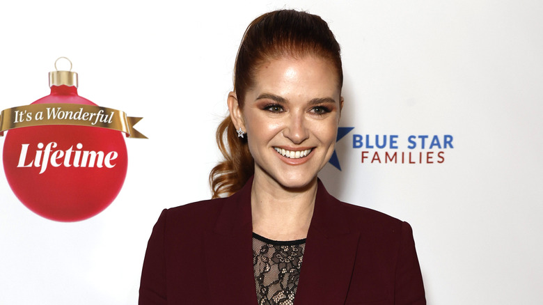 Sarah Drew attending a Lifetime holiday event