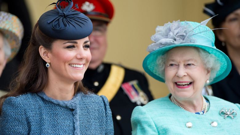 Kate Middleton and Queen Elizabeth laughing