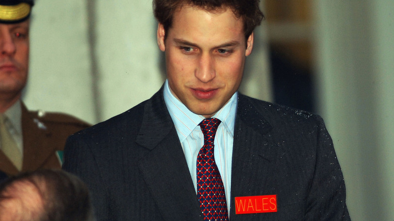 Prince William wearing Wales name badge 