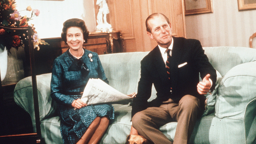 Queen Elizabeth and Prince Philip smiling