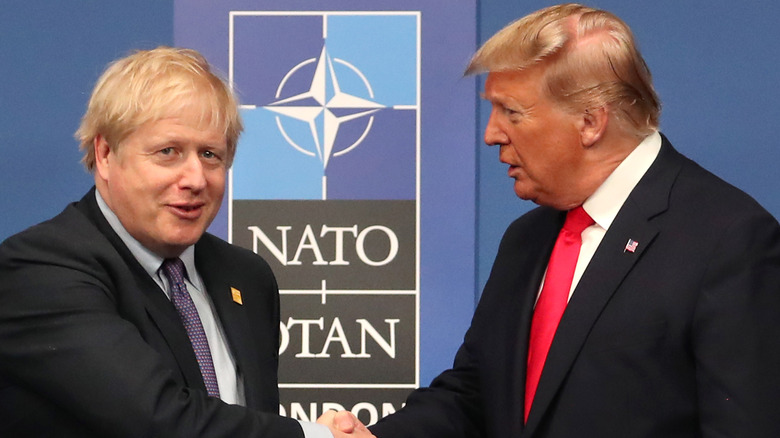 Trump and Boris Johnson meet at Nato