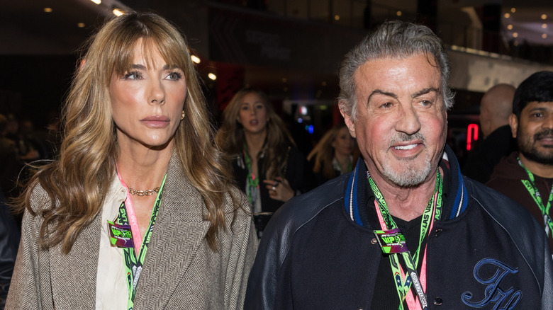 Sylvester Stallone and Jennifer Flavin at an event