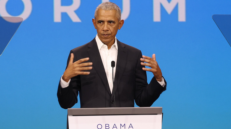 Barack Obama speaking at forum November 2023
