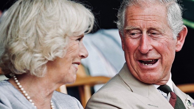 Camilla and Charles laughing