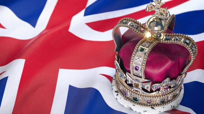 Royal crown on British flag