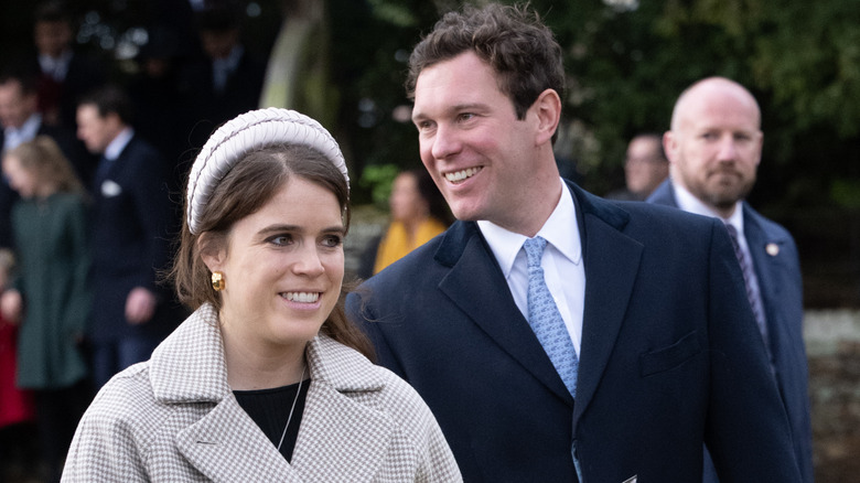 Princess Eugenie and Jack Brooksbank leaving a Christmas service