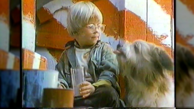 Peter Billingsley and a dog in Hershey's commercial