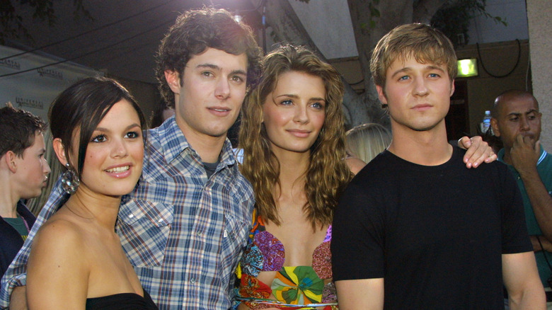 Stars of the OC in 2003: Rachel Bilson, Adam Brody, Mischa Barton, and Ben McKenzie