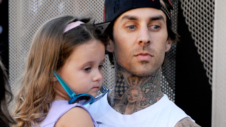 Toddler Alabama Barker with Travis Barker