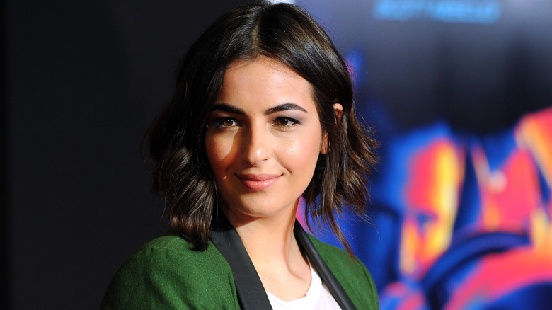 Alanna Masterson in a green jacket