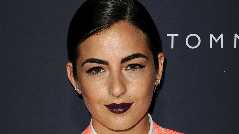 Alanna Masterson with dark lipstick