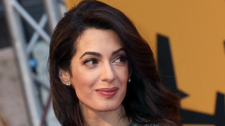 Amal Clooney looking sideways