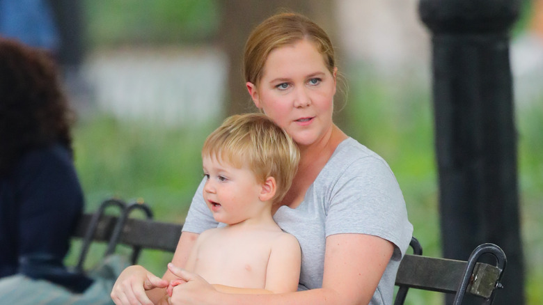 Amy Schumer with her son Gene