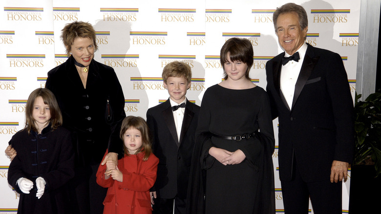 Annette Bening with her children and husband