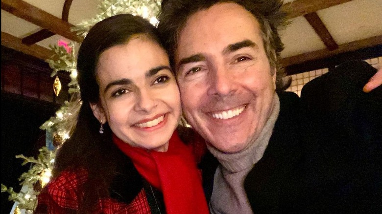 Aria Mia Loberti posing with Shawn Levy