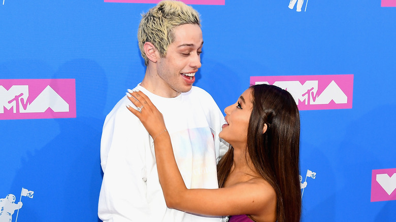 Pete Davidson and Ariana Grande on red carpet