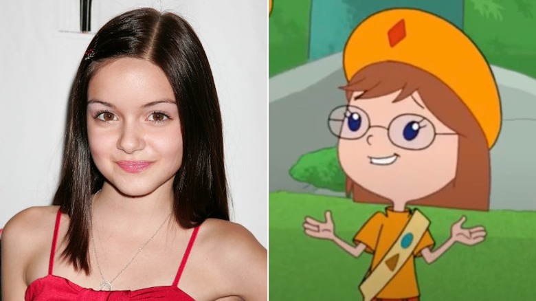 Ariel Winter smiling on the red carpet, Gretchen from Phineas and Ferb