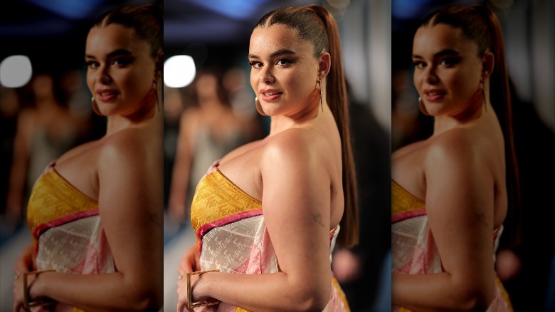 Barbie Ferreira with hair in ponytail