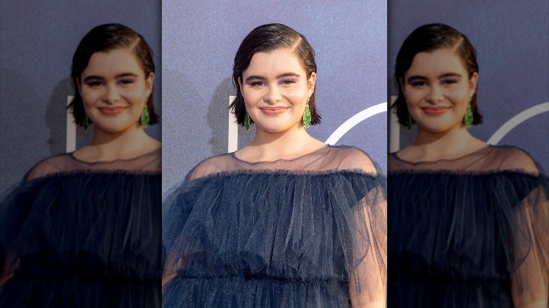 Barbie Ferreira wearing green earrings