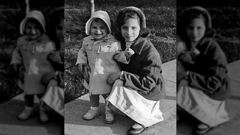 Barbra Streisand as a child with sister