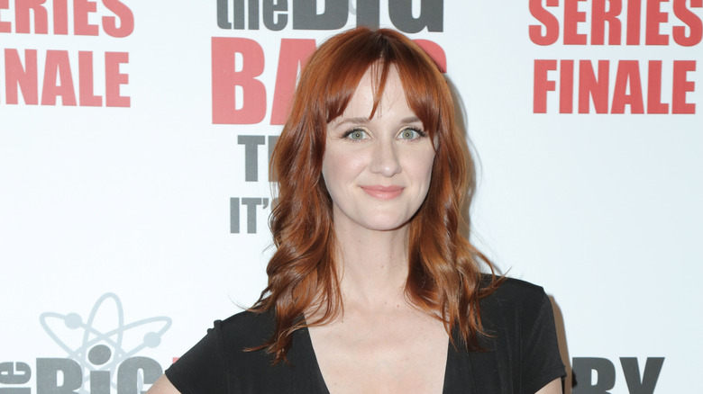 Laura Spencer smiling at 'The Big Bang Theory' series finale party