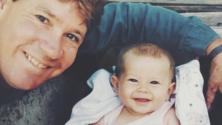 Steve Irwin with a young Bindi Irwin