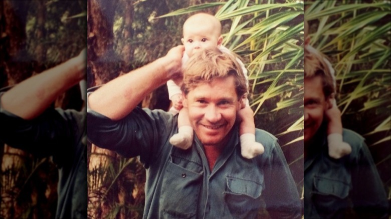 Steve Irwin with baby Bindi Irwin