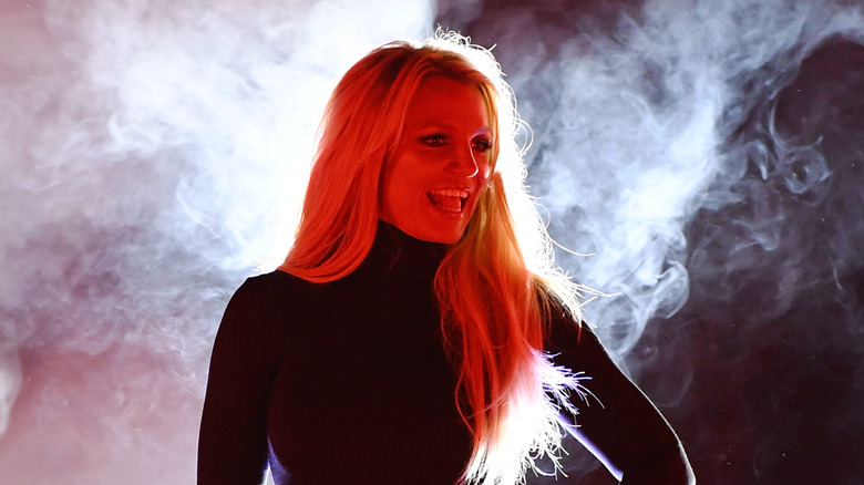 Britney Spears on stage in 2019