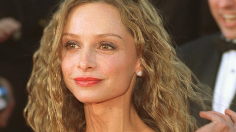 Calista Flockhart smiling at an outdoor event