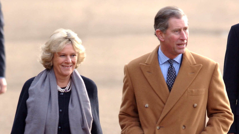 Camilla Parker Bowles walking with Prince Charles