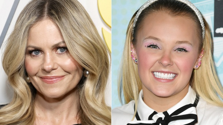 A split image of Candace Cameron Bure and JoJo Siwa