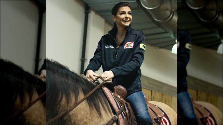 Casey DeSantis on horseback