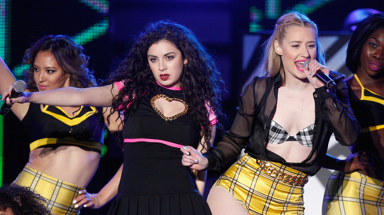 Charli XCX and Iggy Azalea performing