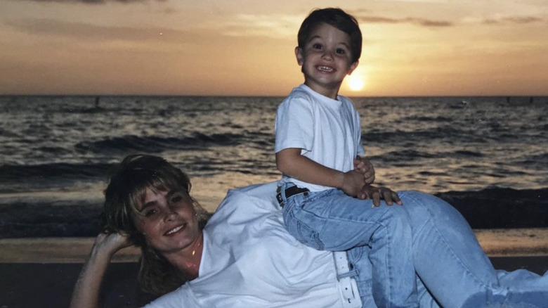 Young Chase Stokes with mom 