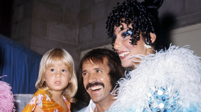 Chaz Bono, Sonny Bono, and Cher in the '70s