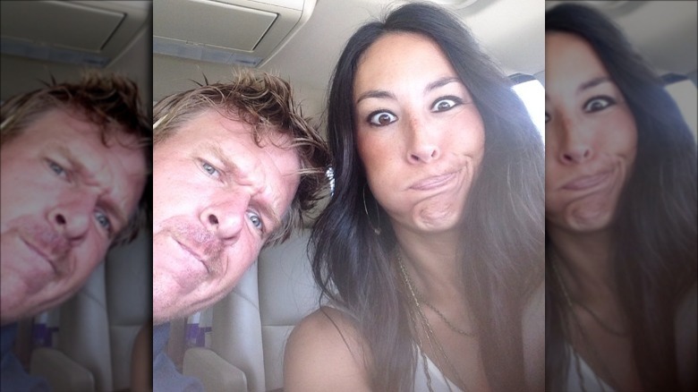 Chip and Joanna Gaines posing/making faces  