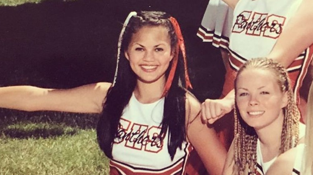 Chrissy Teigen as a teenage cheerleader