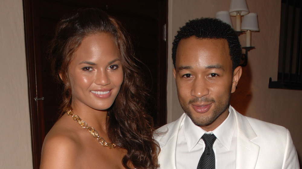 Chrissy Teigen and John Legend at a gala in 2008