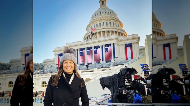 Kaitlan Collins in front of US Capitol