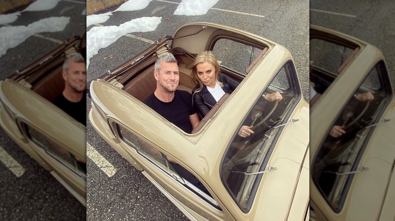 Ant Anstead and Cristy Lee sitting in car