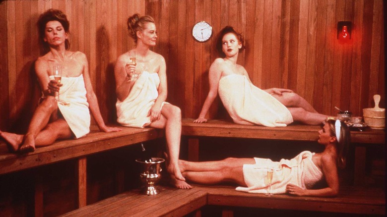 Cybill Shepherd and co-stars in a scene from Cybill