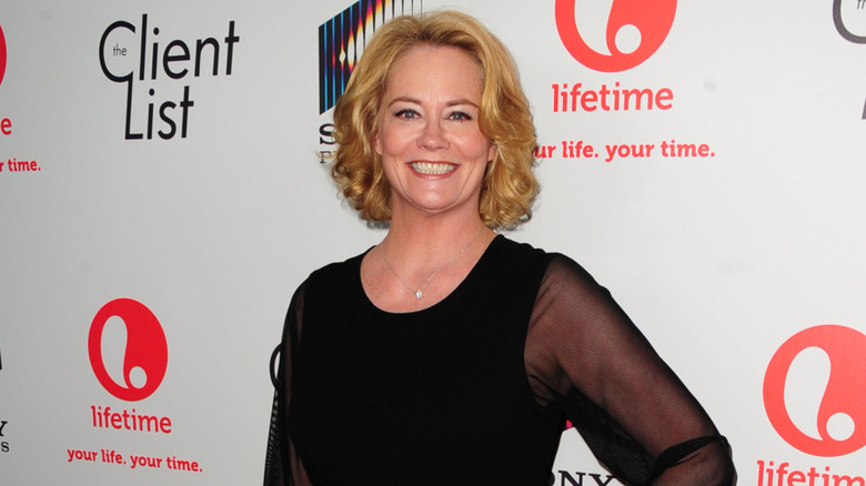 Cybill Shepherd posing on the red carpet at a Lifetime event