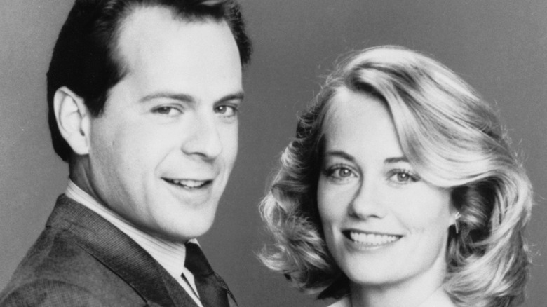 Bruce Willis and Cybill Shepherd in publicity still for Moonlighting