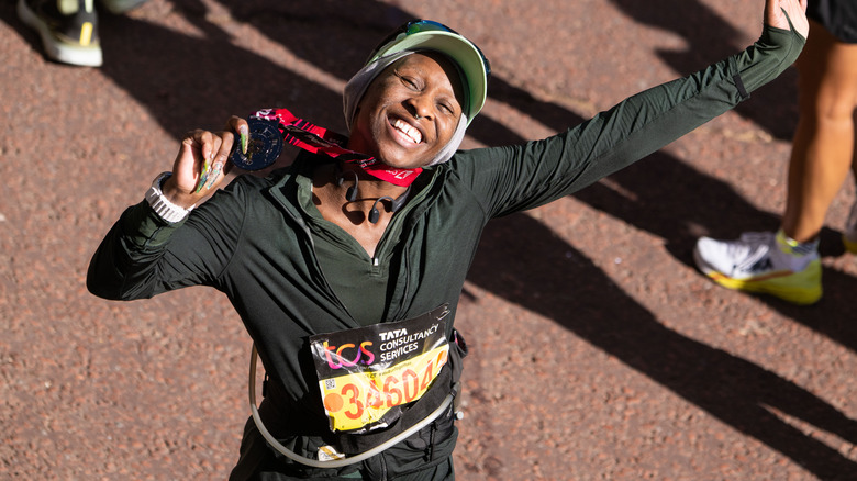 Cynthia Erivo running a marathon