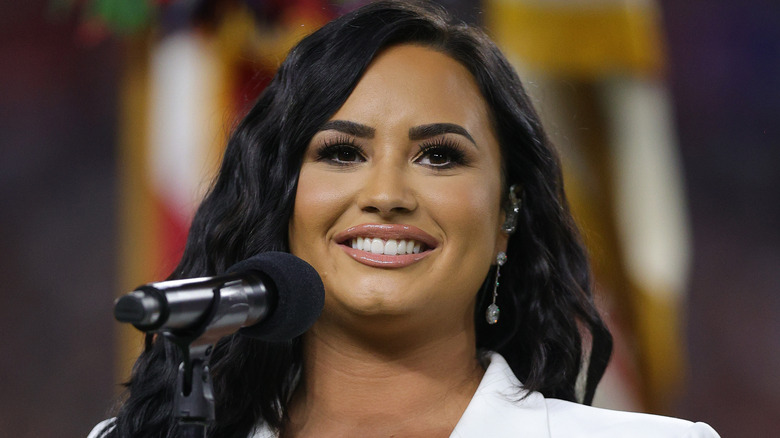 Demi Lovato at the 2020 Super Bowl