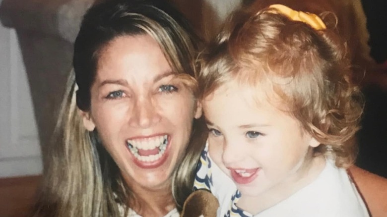 Young Denise Austin with daughter