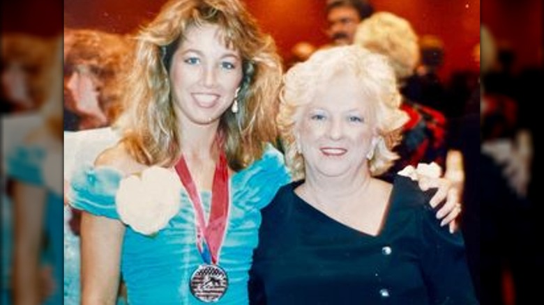 Young Denise Austin with her mom