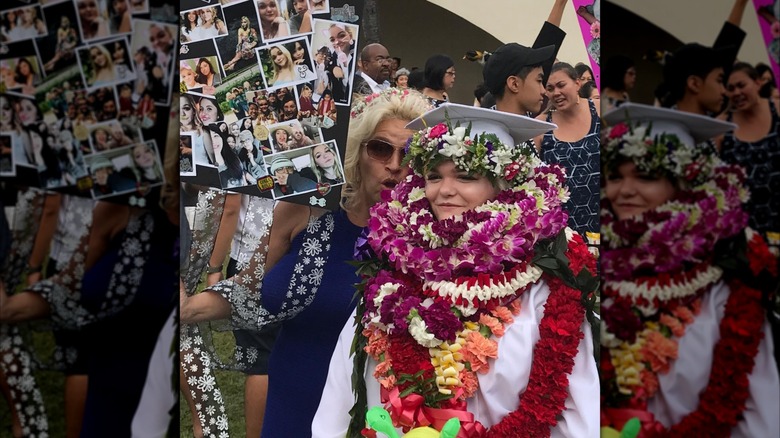 Bonnie Chapman with her mom Beth Chapman on her graduation day