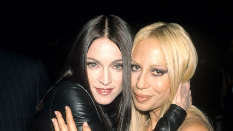 Madonna and Donatella Versace hugging