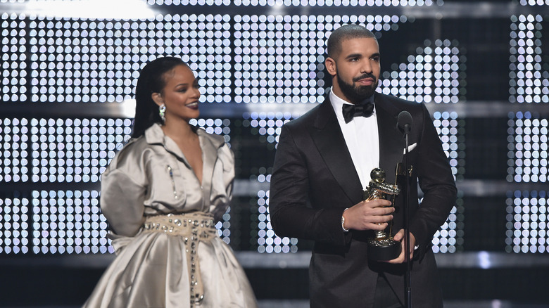 Drake and Rihanna on stage